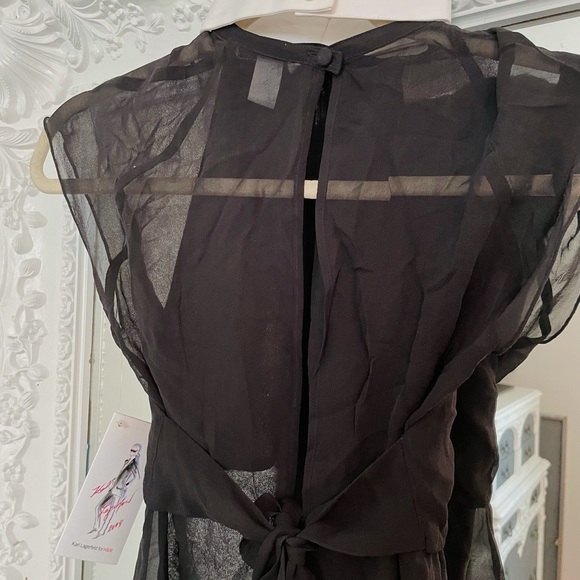 VINTAGE Karl Lagerfeld of Chanel 100% SILK Top COLLECTIBLE Dress Shirt - Picture 7 of 10